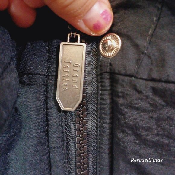 GRAND TARGHEE Black  Duck Down Cropped Snow Spirit Jacket 7 Vintage 1980's - Picture 6 of 10